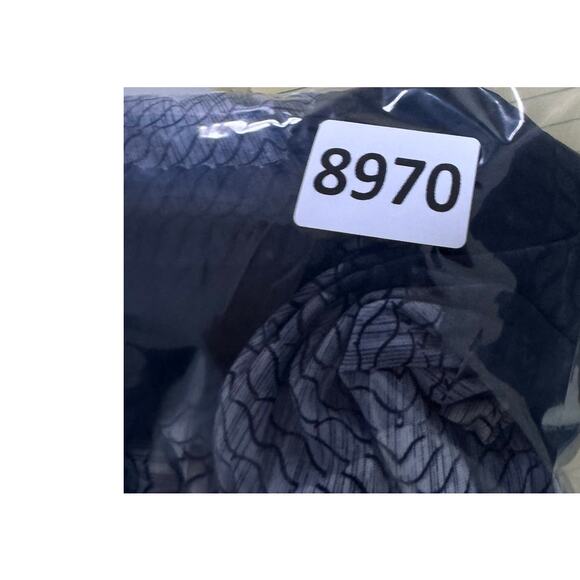 One World Live and Let Live V Neck Chevron Blue Top Polyester Spandex Large - Picture 6 of 6